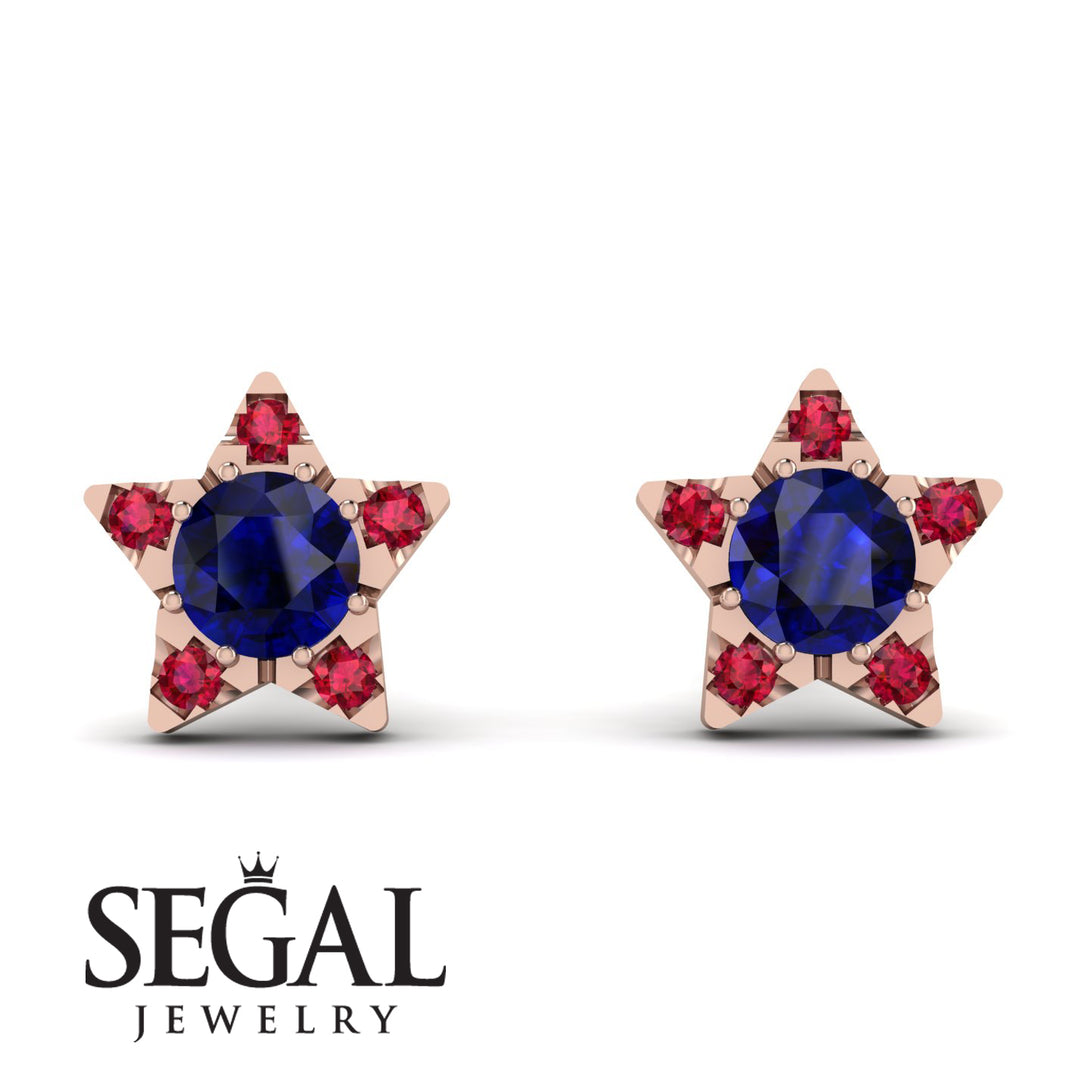Star Halo Sapphire Earrings - Zelda No. 59