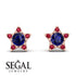 Star Halo Sapphire Earrings - Zelda No. 59
