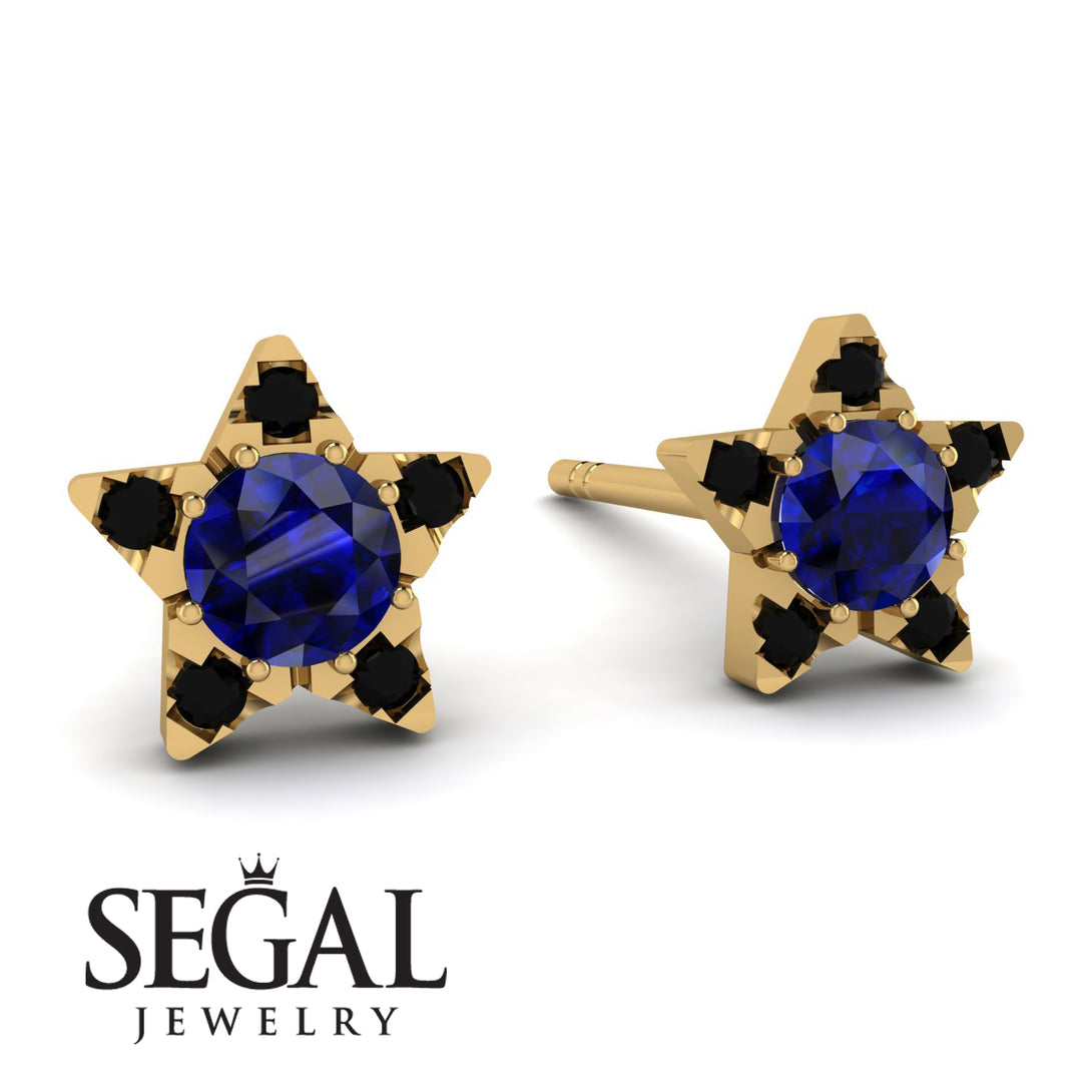 Star Halo Sapphire Earrings - Zelda No. 43