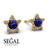 Star Halo Sapphire Earrings - Zelda No. 13