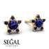Star Halo Sapphire Earrings - Zelda No. 73