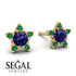 Star Halo Sapphire Earrings - Zelda No. 28