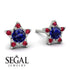 Star Halo Sapphire Earrings - Zelda No. 60