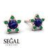 Star Halo Sapphire Earrings - Zelda No. 29