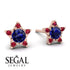 Star Halo Sapphire Earrings - Zelda No. 59