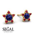 Star Halo Sapphire Earrings - Zelda No. 58