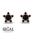 Star Halo Black Diamond Earrings - Zelda No. 38