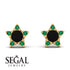 Star Halo Black Diamond Earrings - Zelda No. 22 image 9