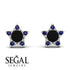 Star Halo Black Diamond Earrings - Zelda No. 69 image 9