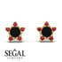 Star Halo Black Diamond Earrings - Zelda No. 52 image 9