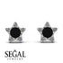Star Halo Black Diamond Earrings - Zelda No. 9