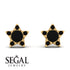 Star Halo Black Diamond Earrings - Zelda No. 37 image 9