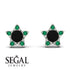 Star Halo Black Diamond Earrings - Zelda No. 24 image 9