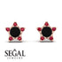 Star Halo Black Diamond Earrings - Zelda No. 53 image 9