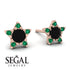 Star Halo Black Diamond Earrings - Zelda No. 23