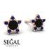 Star Halo Black Diamond Earrings - Zelda No. 68