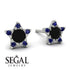 Star Halo Black Diamond Earrings - Zelda No. 69 image 2
