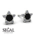 Star Halo Black Diamond Earrings - Zelda No. 9