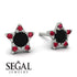 Star Halo Black Diamond Earrings - Zelda No. 54 image 2