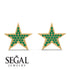 Star Stud Emerald Earrings - Star No. 4