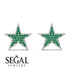 Star Stud Emerald Earrings - Star No. 6
