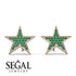 Star Stud Emerald Earrings - Star No. 5