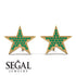Star Stud Emerald Earrings - Star No. 4