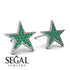 Star Stud Emerald Earrings - Star No. 6