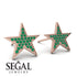 Star Stud Emerald Earrings - Star No. 5