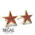 Star Stud Ruby Earrings - Star No. 10