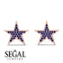 Star Stud Sapphire Earrings - Star No. 14