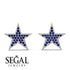 Star Stud Sapphire Earrings - Star No. 15