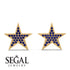 Star Stud Sapphire Earrings - Star No. 13