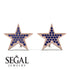 Star Stud Sapphire Earrings - Star No. 14