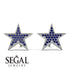 Star Stud Sapphire Earrings - Star No. 15