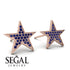 Star Stud Sapphire Earrings - Star No. 14