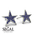 Star Stud Sapphire Earrings - Star No. 15