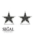 Star Stud Black Diamond Earrings - Star No. 9