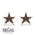 Star Stud Black Diamond Earrings - Star No. 8 image 6