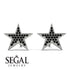 Star Stud Black Diamond Earrings - Star No. 9