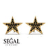 Star Stud Black Diamond Earrings - Star No. 7