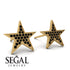 Star Stud Black Diamond Earrings - Star No. 7 image 3