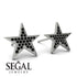 Star Stud Black Diamond Earrings - Star No. 9 image 3