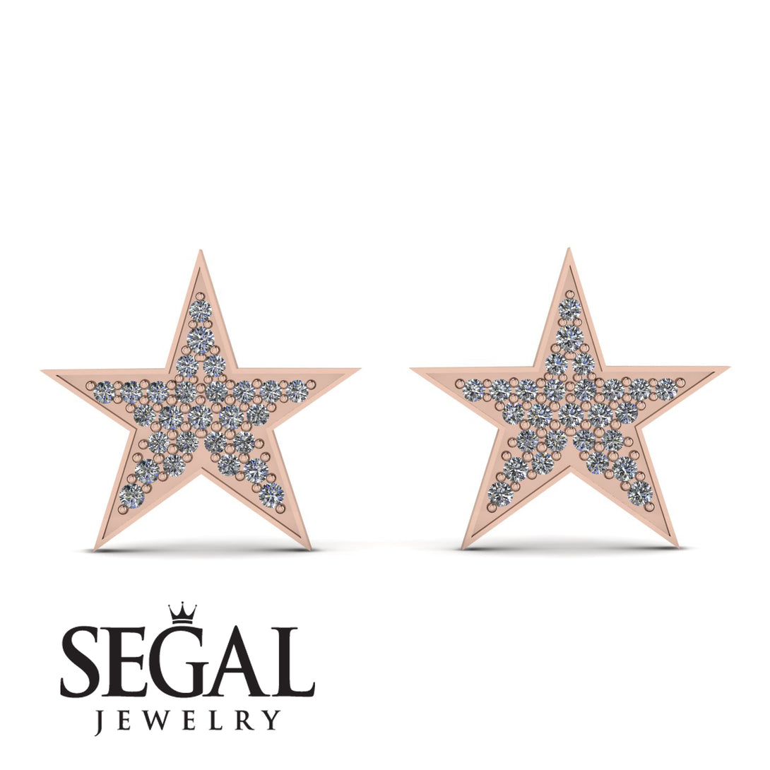 Star Stud Diamond Earrings - Star No. 2