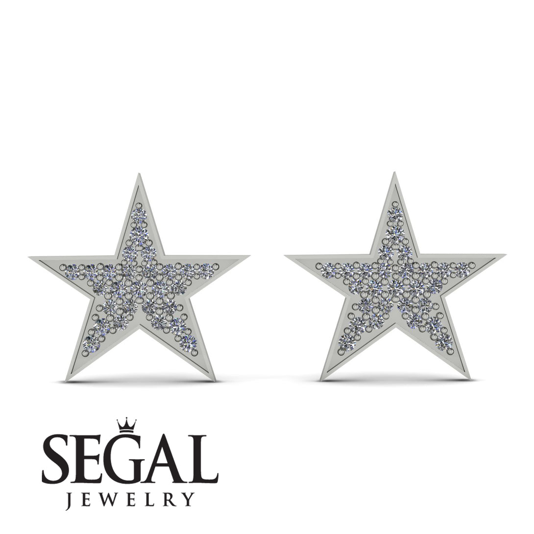 Star Stud Diamond Earrings - Star No. 3