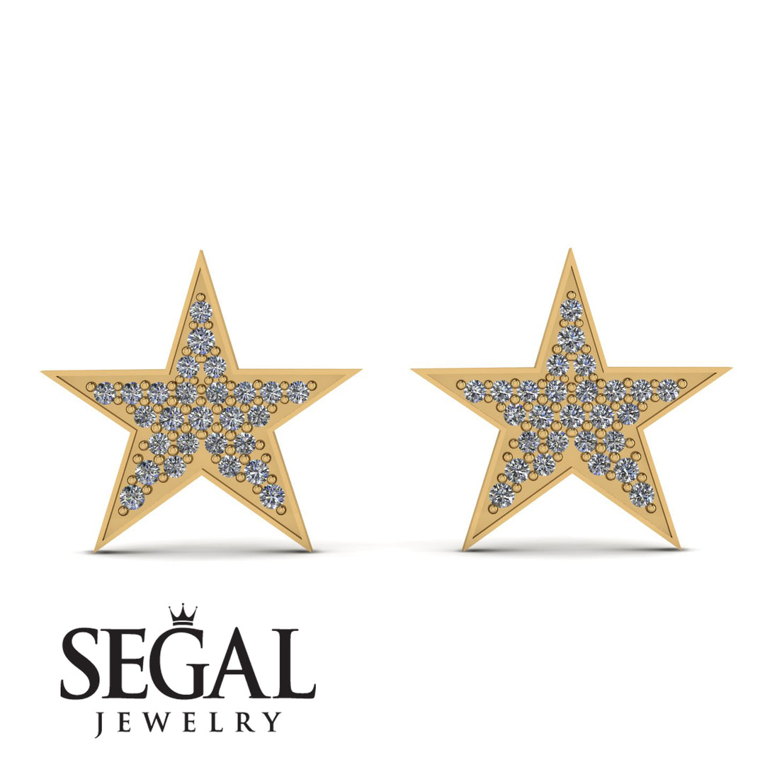 Star Stud Diamond Earrings - Star No. 1