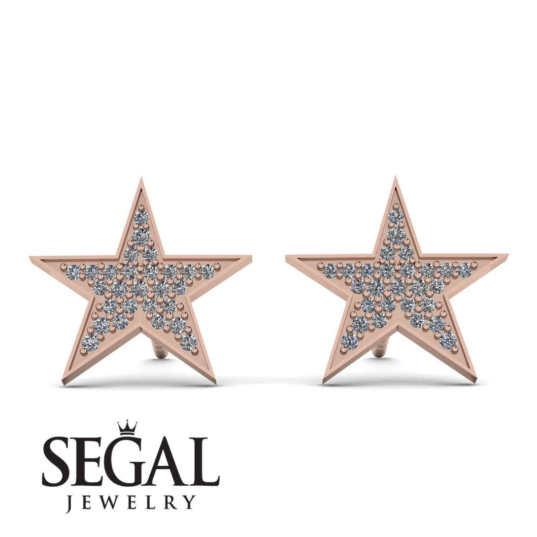 Star Stud Diamond Earrings - Star No. 2