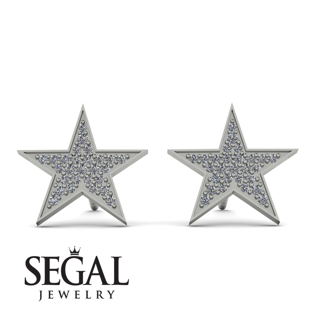 Star Stud Diamond Earrings - Star No. 3