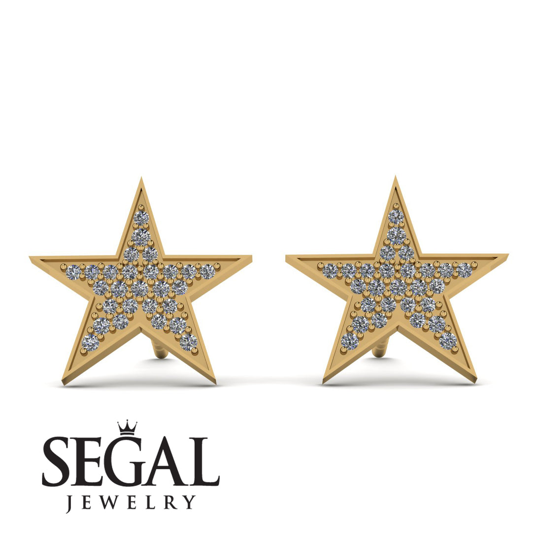Star Stud Diamond Earrings - Star No. 1