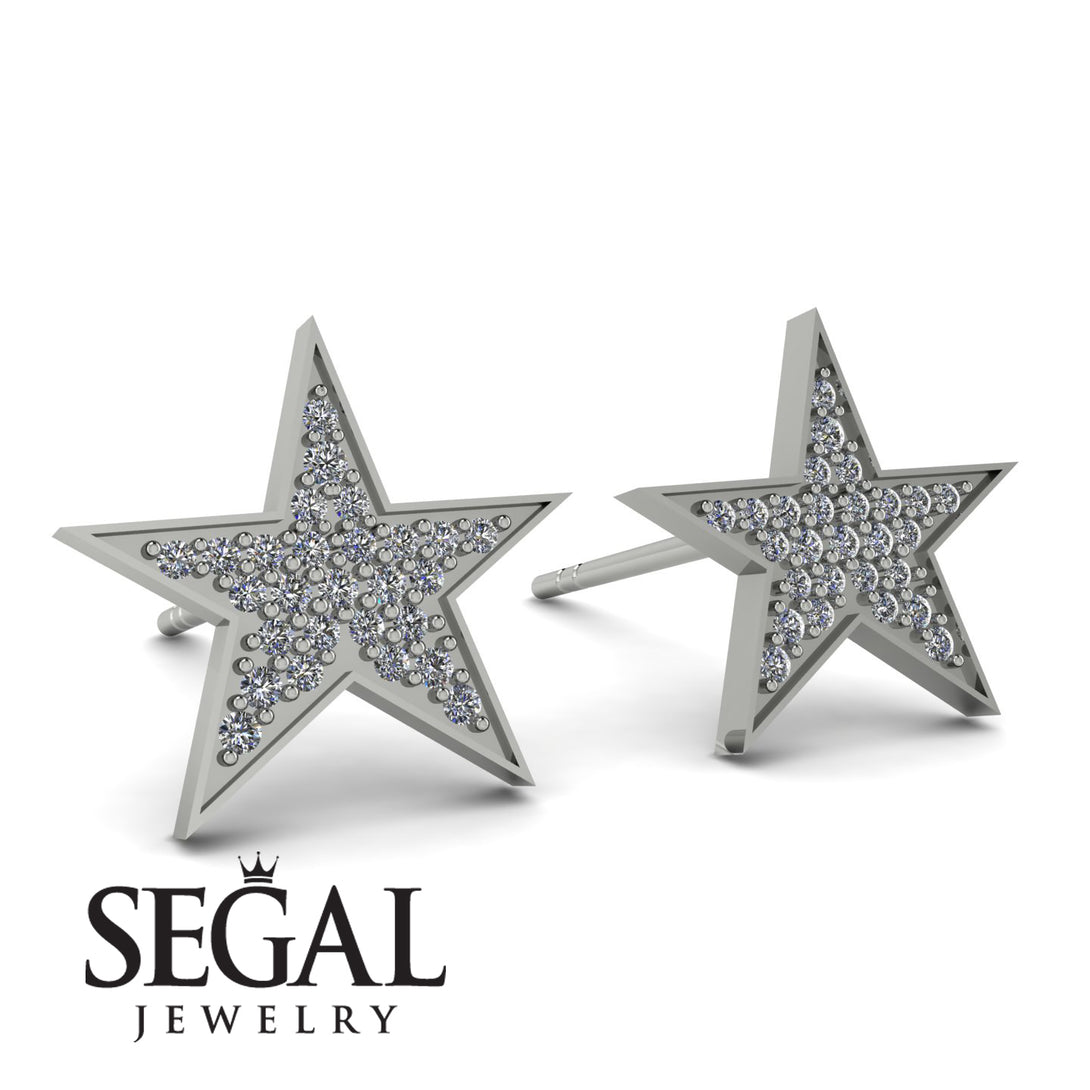 Star Stud Diamond Earrings - Star No. 3